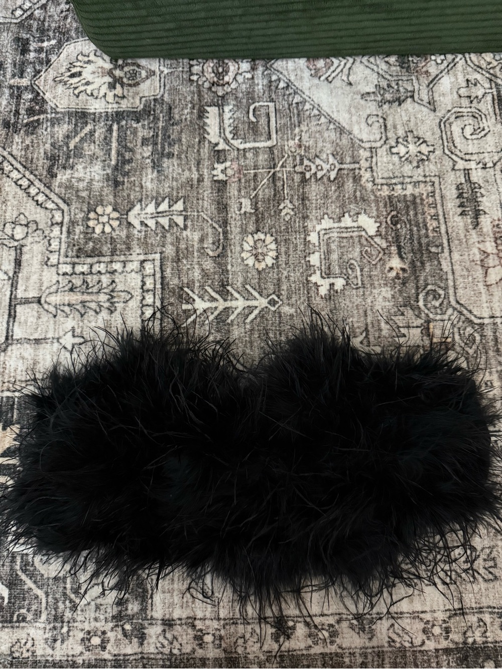 Peppermayo Black Faux Feather Bandeau Size 18